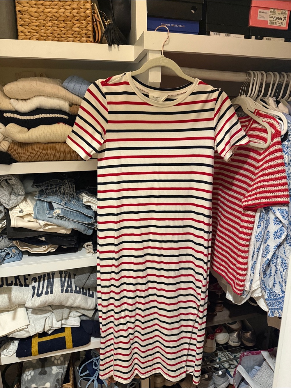 Pomander Place Striped Tee Dress - with slit on both sides